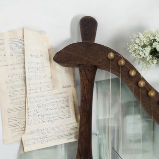 Arpa vintage arredo musicale brocante