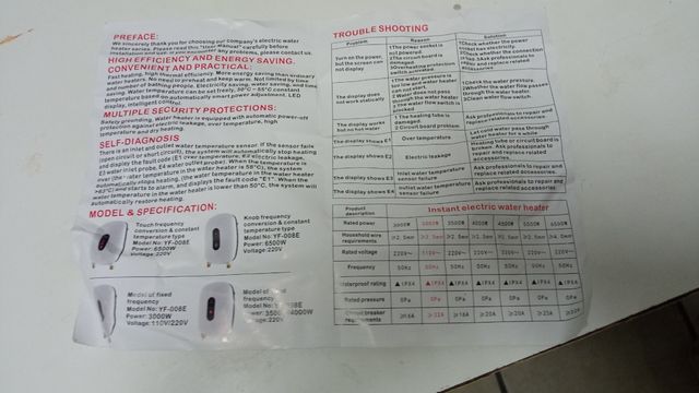 Calentador de agua instantaneo