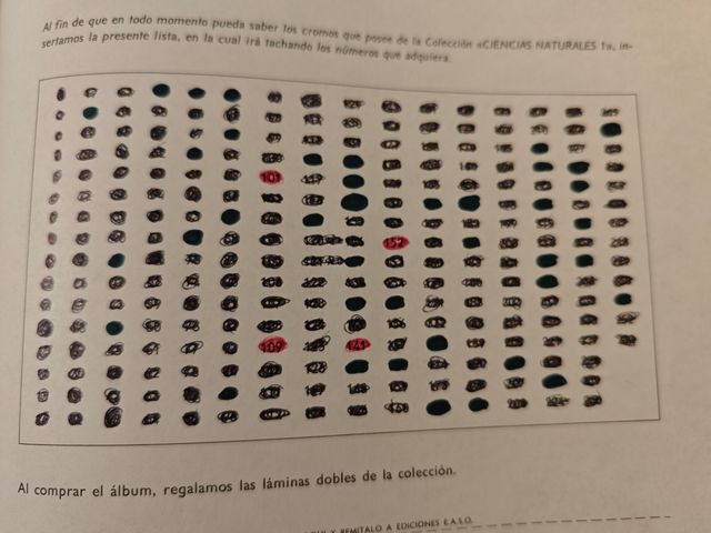 Álbum cromos ciencias naturales 1