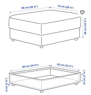 Puff,reposapies con funda y almacenaje 