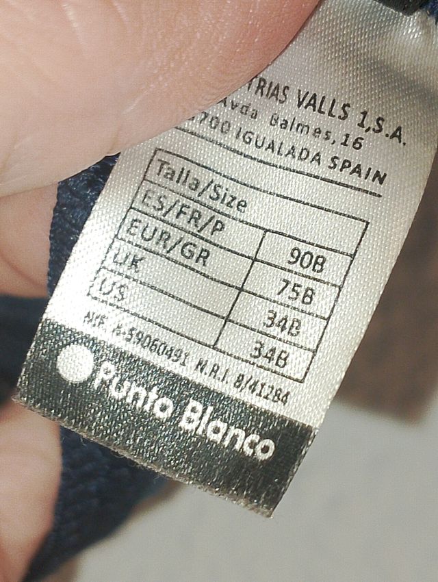 Sujetador PUNTO BLANCO T.90B