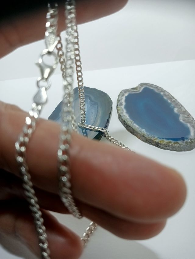 Cadena plata hueca 55 cm plata de ley.