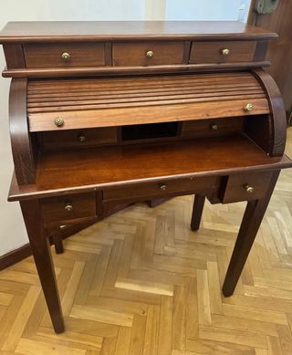 Mueble buró vintage de persiana (pino macizo)