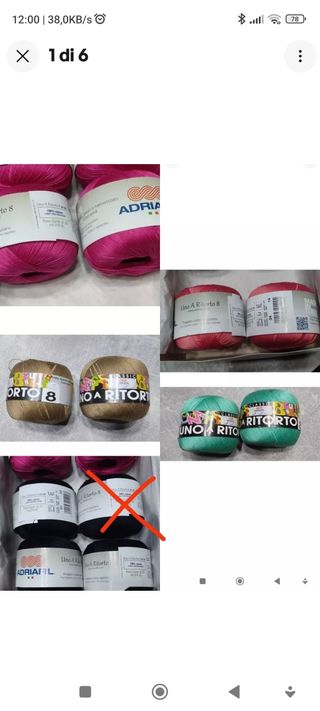 Stock 550 GR gomotoli 100% cotone, colorì vari