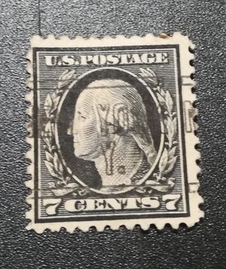 Sello USA 1912-18 7 centv. Negro. Escaso 50%