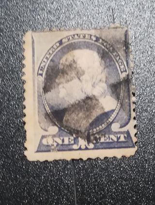 Escaso sello USA 1887-89 1 ctv. AzulFranklin