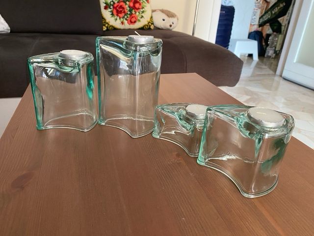 Set portacandele in vetro