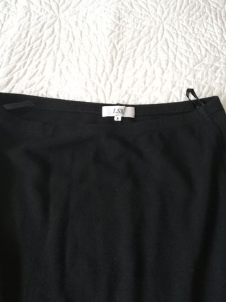 falda negra de punto largo midi 