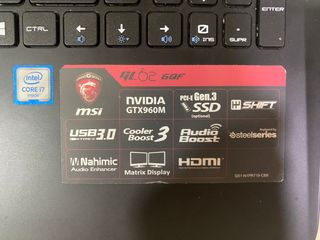 Portatil gaming MSI 960RTX I7 8GB
