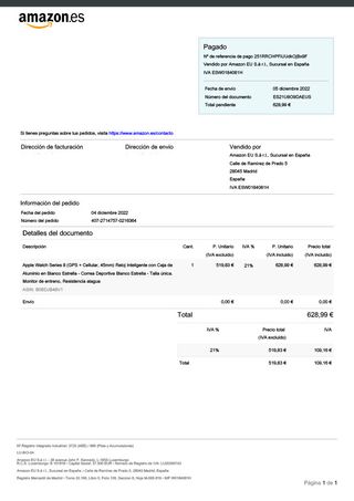 Apple Watch Blanco Series 8 GPS + Celula