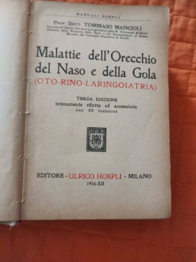 Libro antico raro. Manuali Hoepli.