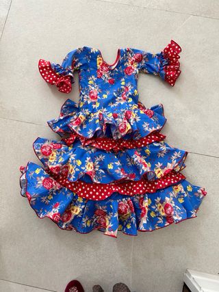 Traje flamenca niña 6  años. Canela Pura