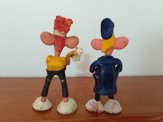 2 figuras goma pvc muñecos orejones años 80 90