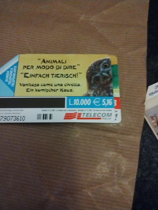2 schede telefoniche "animali per modo di d