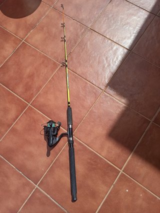 2 cañas pesca con carretes.