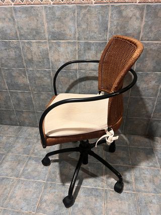 Silla ikea mimbre y forja