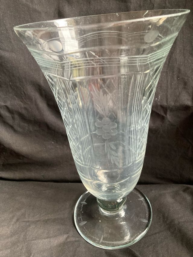 Jarron cristal tallado antiguo