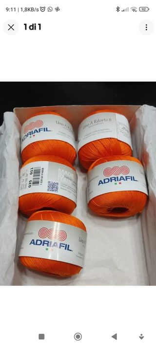 Stock gr. 250 gomitoli 100% cotone arancione