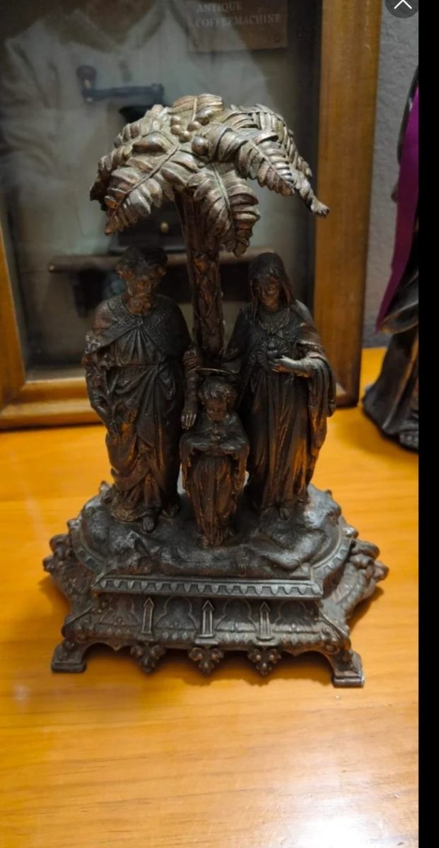 FIGURA BRONCE SAGRADA FAMILIA ARTESANIA PELTRE