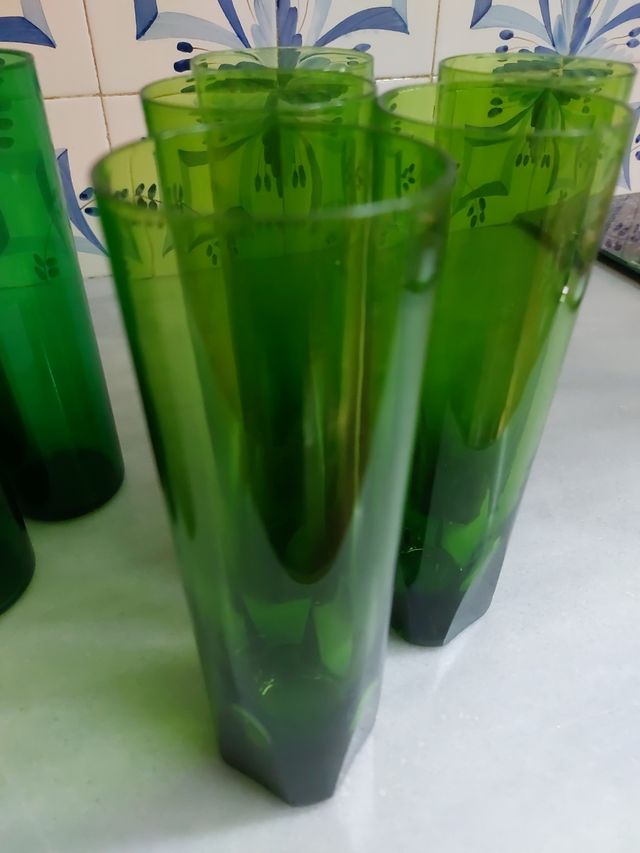 11 vasos cristal largos tubo / gots cristall/vidre