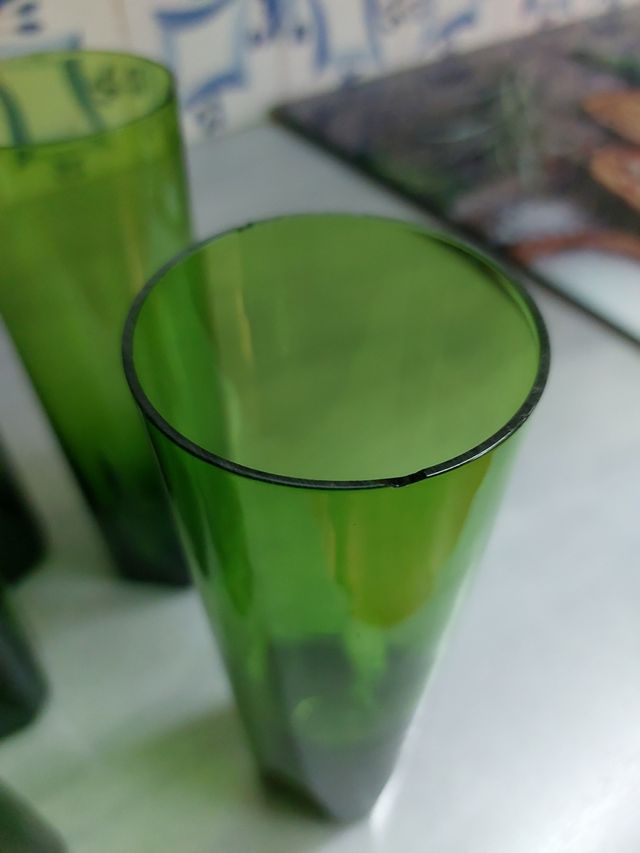 11 vasos cristal largos tubo / gots cristall/vidre