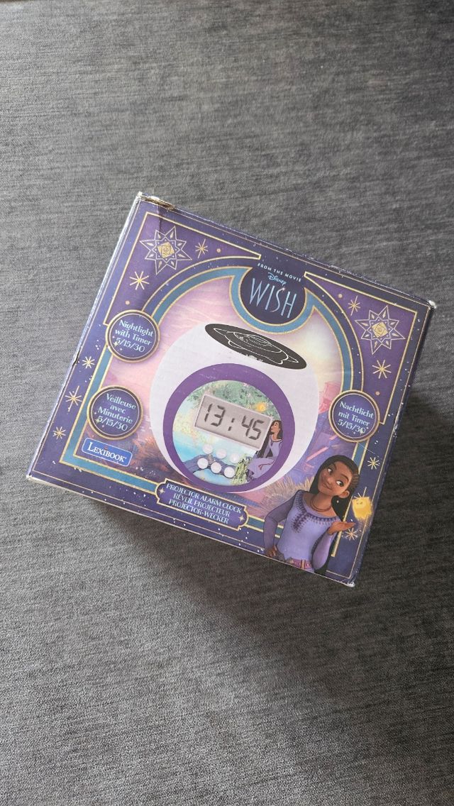 Proyector, reloj despertador Disney Wish