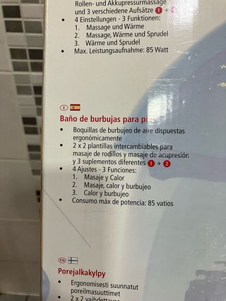 Baño con burbujas para pies