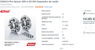 separadores EIBACH NISSAN JUKE