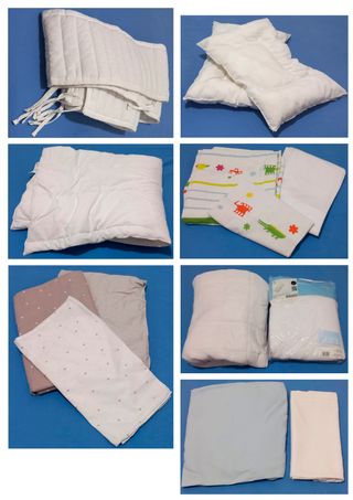 Cuna y sábanas 60 x 120 cm