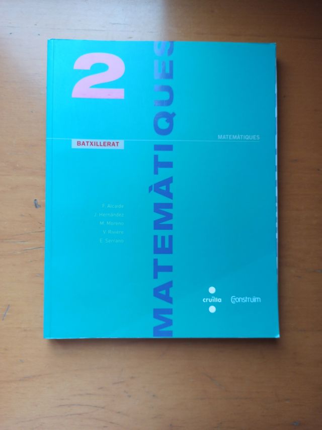 Matemàtiques. Cruïlla. 2n Batxillerat.