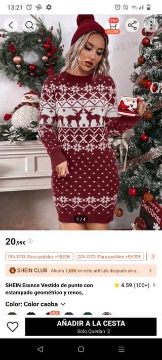 Jersey  tipo vestido t S navidad