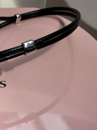 Collar CHOKER TOUS CORDON PIEL Y PLATA