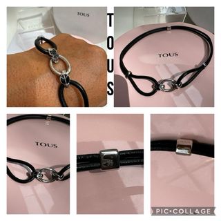 Collar CHOKER TOUS CORDON PIEL Y PLATA