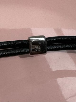 Collar CHOKER TOUS CORDON PIEL Y PLATA