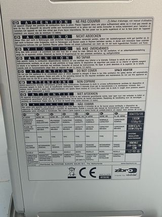 Estufa portatil de parafina.