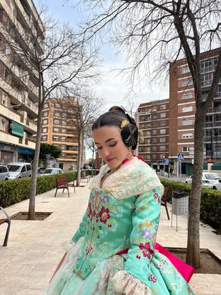 TRAJE DE FALLERA+CANCAN+ADEREZOS+PEINETAS+ZAPATOS