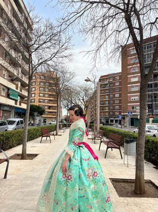TRAJE DE FALLERA+CANCAN+ADEREZOS+PEINETAS+ZAPATOS