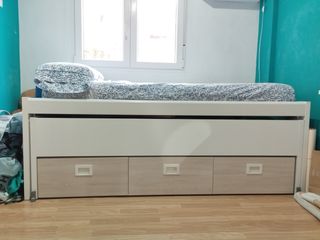 Cama nido con cajones y dos camas 
