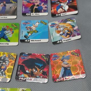 17 carte magneti beyblade vintage