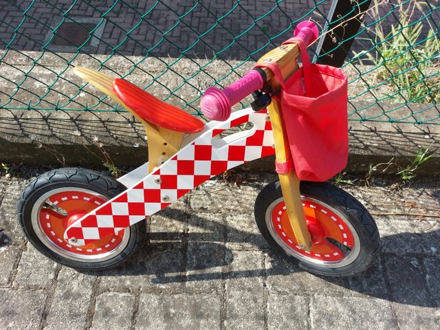 Bicicletta in legno senza pedali