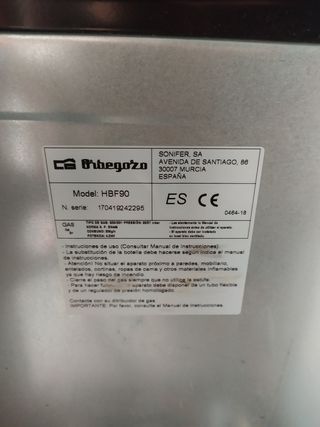 Estufa de gas Orbegozo