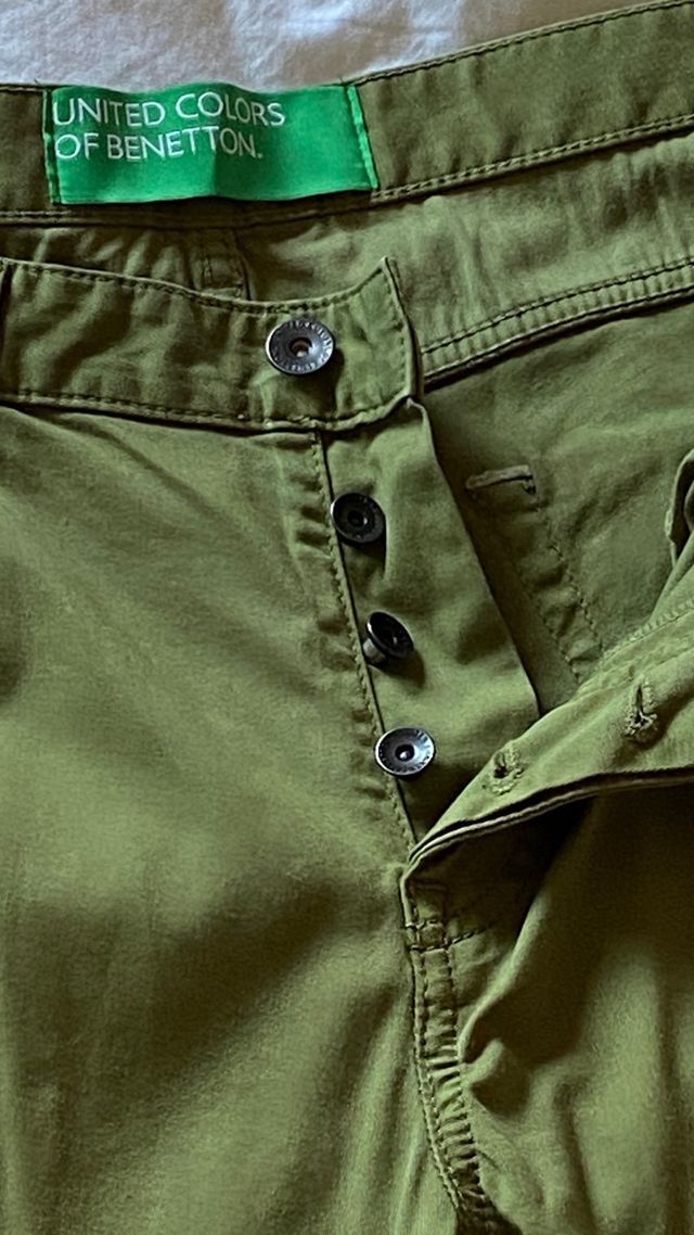 Pantalón chinos verde hombre T50 benetton