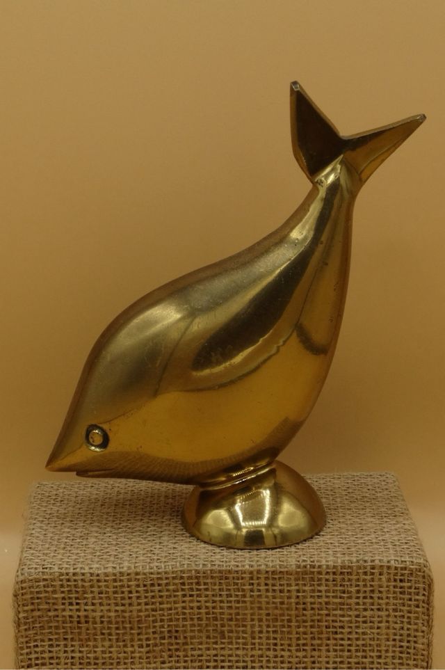 Figura de colección en bronce - Delfín/Pez