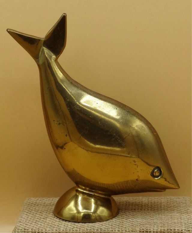 Figura de colección en bronce - Delfín/Pez