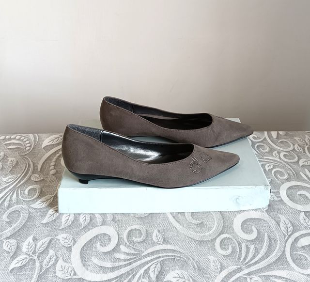 Scarpe basse Estrada tg.36 grigie in vera pelle