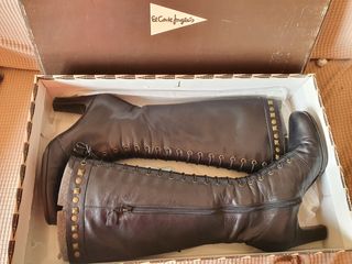 Botas altas negras de piel de Balenciaga