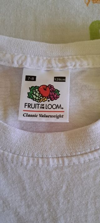 Camiseta 7-8 128 cm blanca algodón