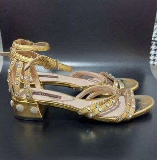 Sandalias doradas strass Uterque T37