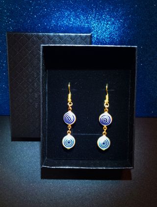 Pendientes largos tonos azules
