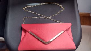 Bolso de fiesta en raso color coral